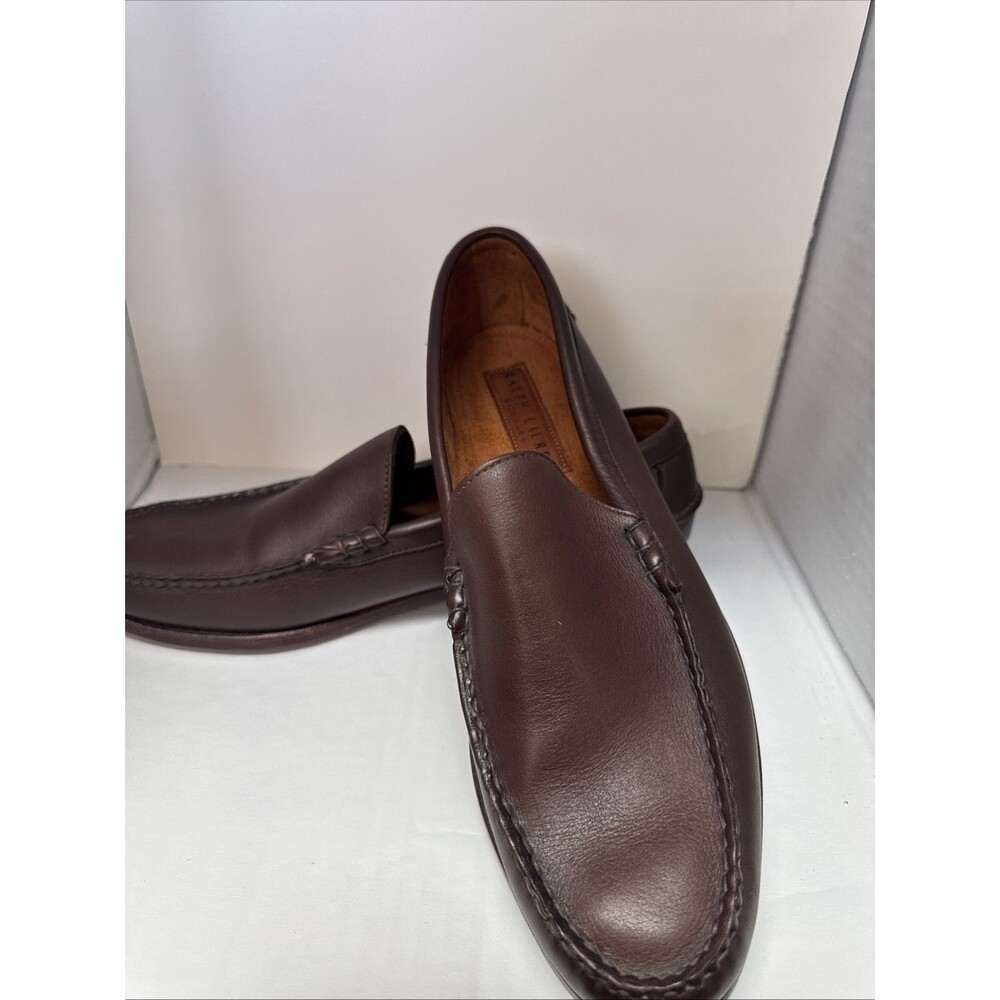 Vintage Ralph Lauren Made in USA Brown Leather Beefroll Loafers Shoes 10 D